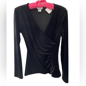 NWT Jon Den velvet-feel black top